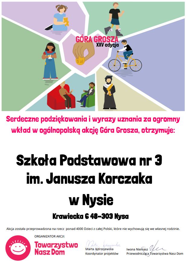 Kolaż zdjęć ukazujący akcję Góra Grosza 2025.