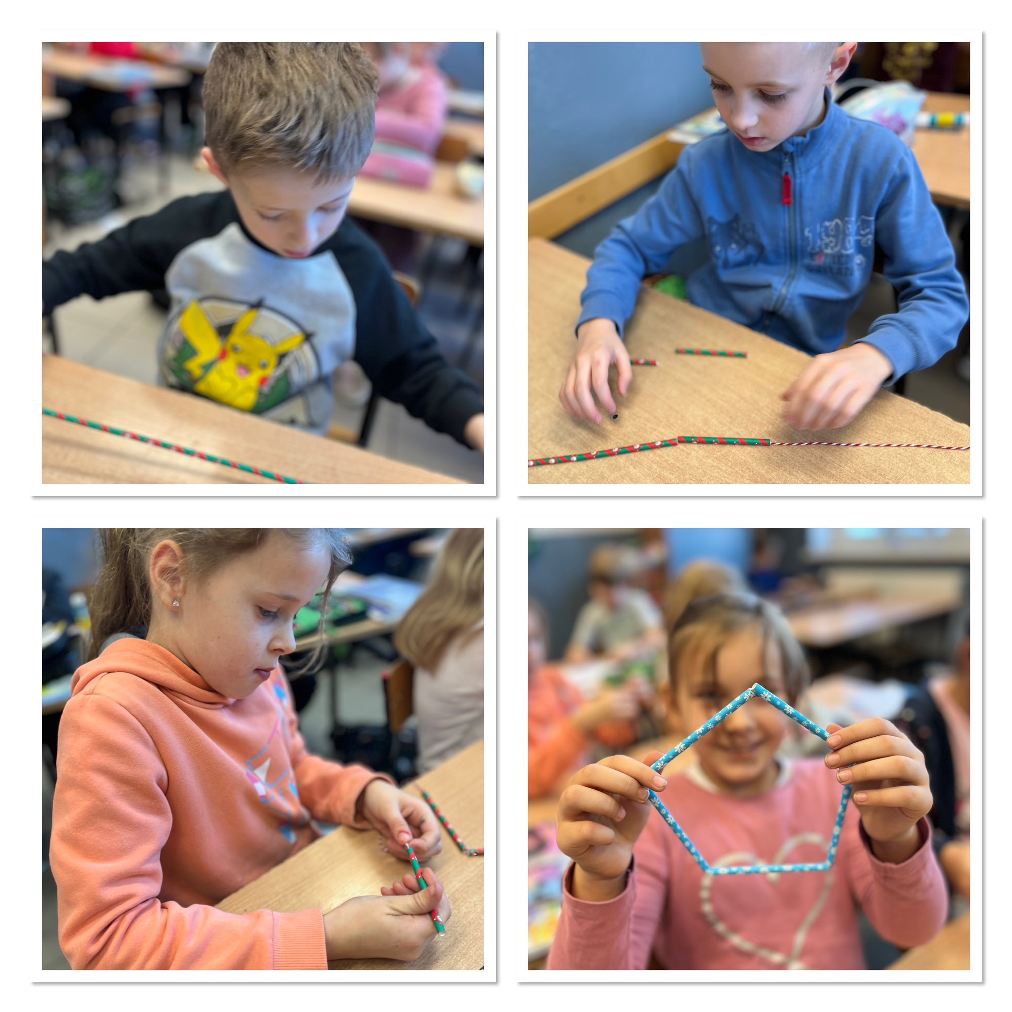 Kolaż zdjęć przedstawiający społeczność SP3 Nysa zaangażowaną w Szlachetną Paczkę.