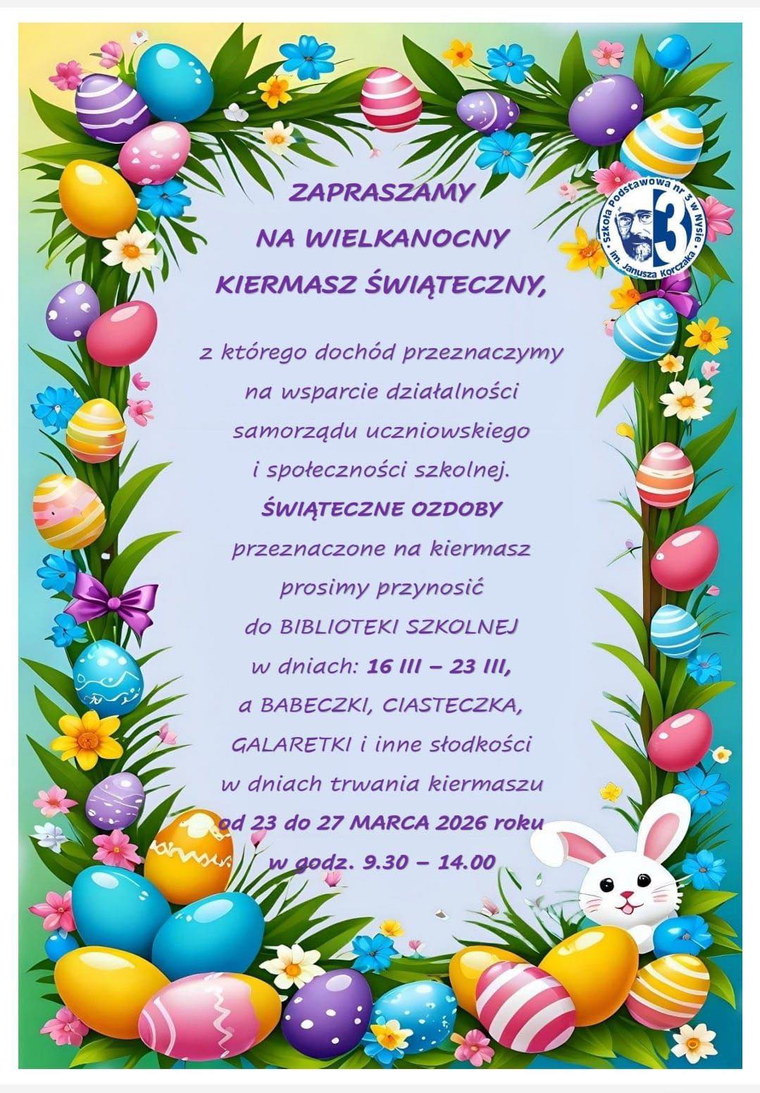 Plakat informujący o wielkanocnym kiermaszu